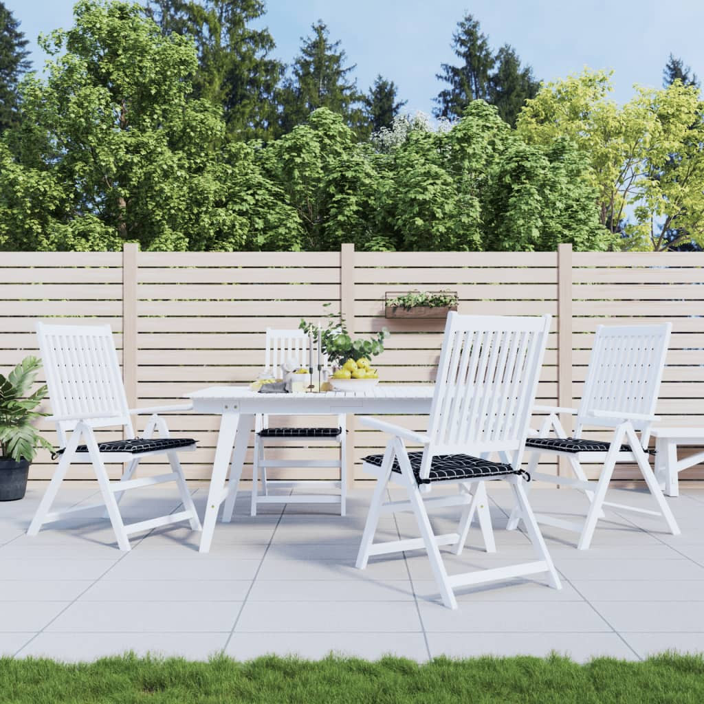 vidaXL Gartenstuhl-Kissen 4 Stk. Schwarz Karomuster 50x50x4 cm Stoff