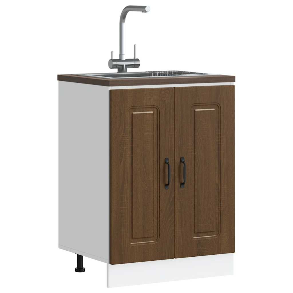 vidaXL Spülenunterschrank Kalmar Braun Eichen-Optik 60x46x81,5 cm