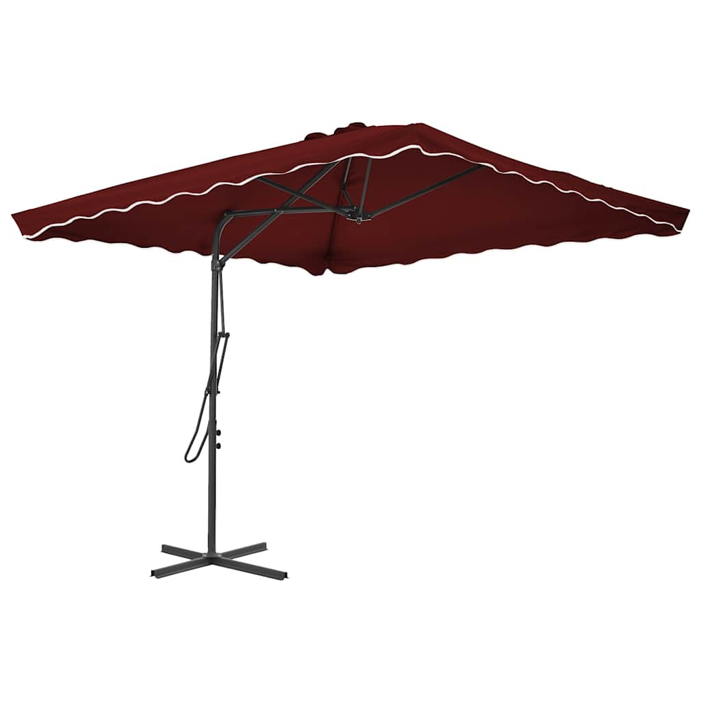 vidaXL Sonnenschirm mit Stahl-Mast 250x250x230 cm Bordeauxrot