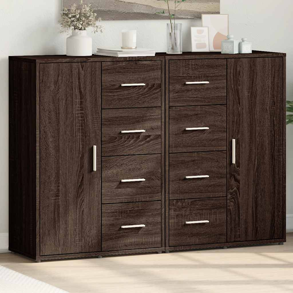 vidaXL Sideboards 2 Stk. Braun Eichen-Optik 60x31x84 cm Holzwerkstoff