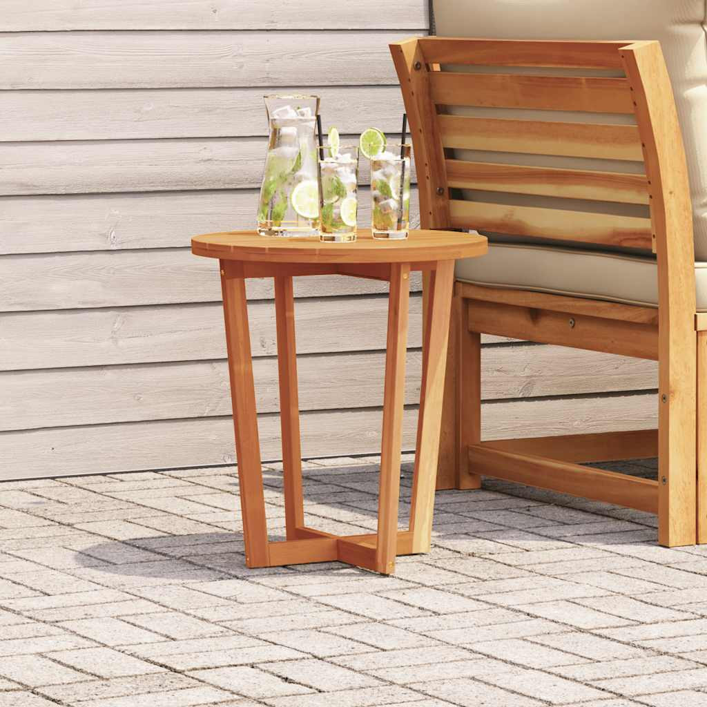 vidaXL Garten-Beistelltisch Rund Ø55x60 cm Massivholz Akazie