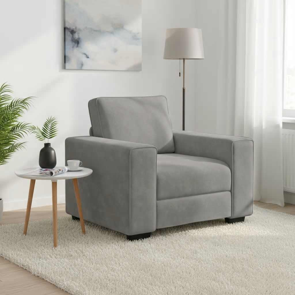 vidaXL Sessel Hellgrau 100x77x82 cm Samt