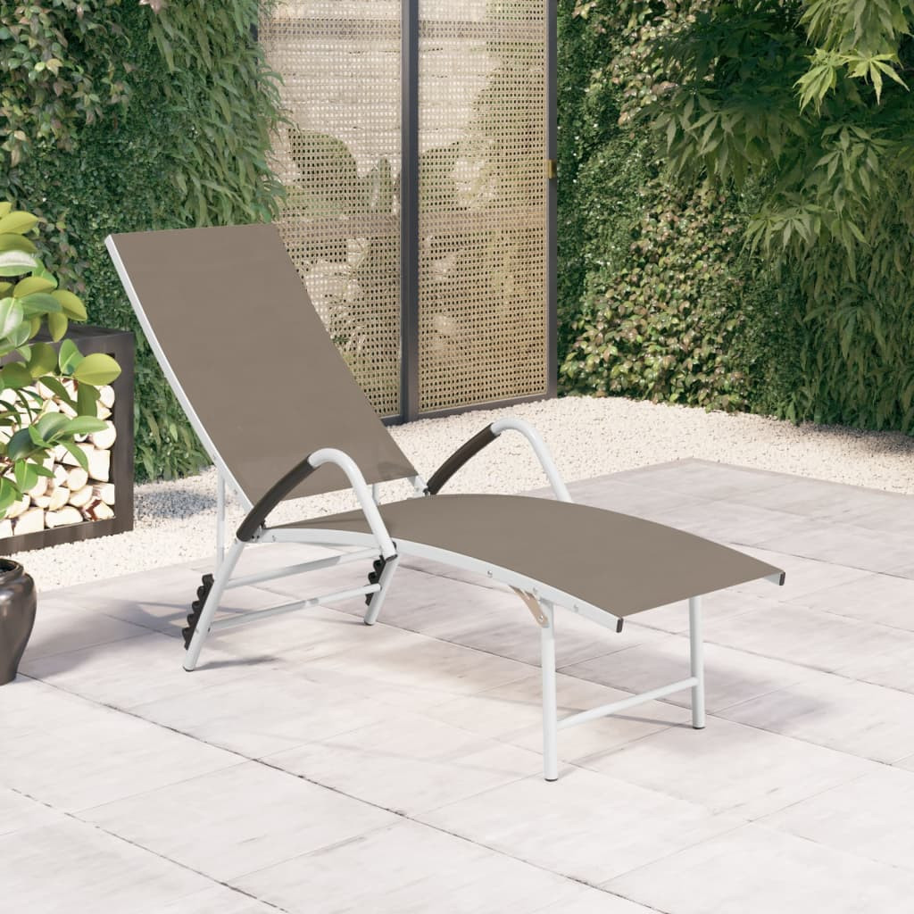 vidaXL Sonnenliege Textilene und Aluminium Taupe