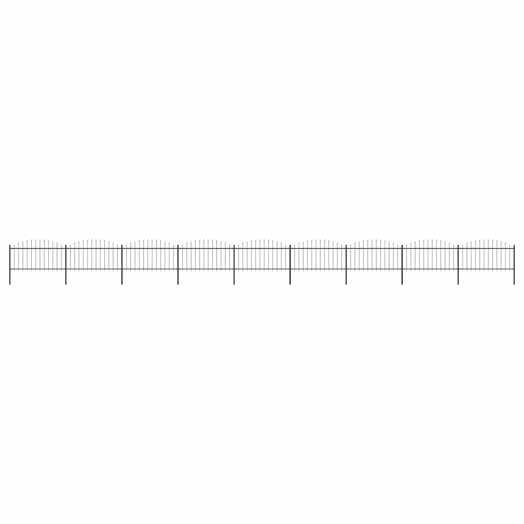 vidaXL Gartenzaun mit Speerspitze Stahl 1506 x 150 cm Schwarz