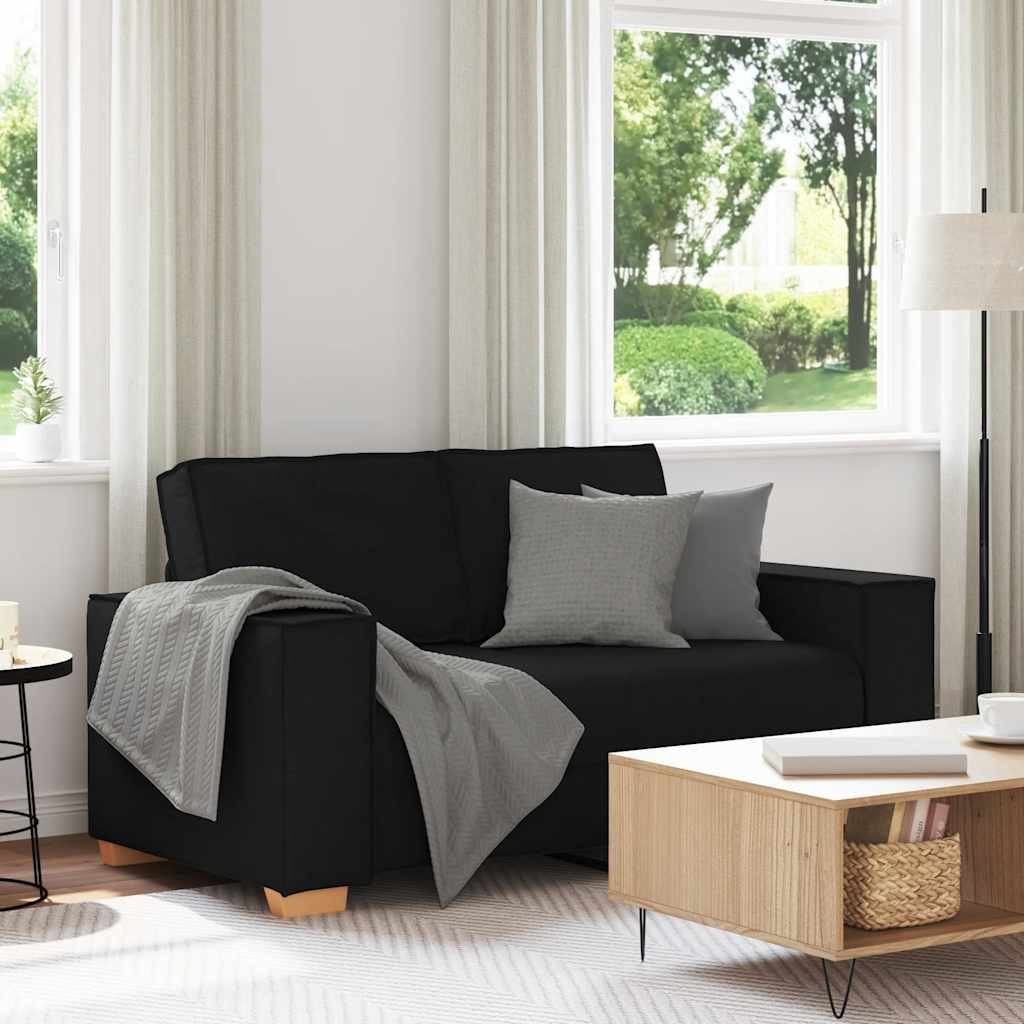 vidaXL 2-Sitzer Sofa Schwarz 120 cm Stoff