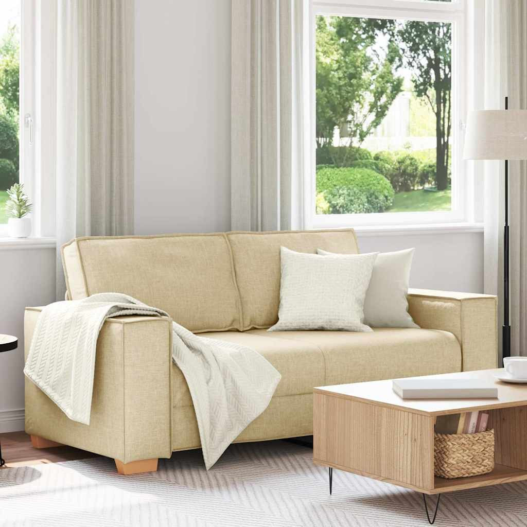 vidaXL 2-Sitzer Sofa Creme 140 cm Stoff