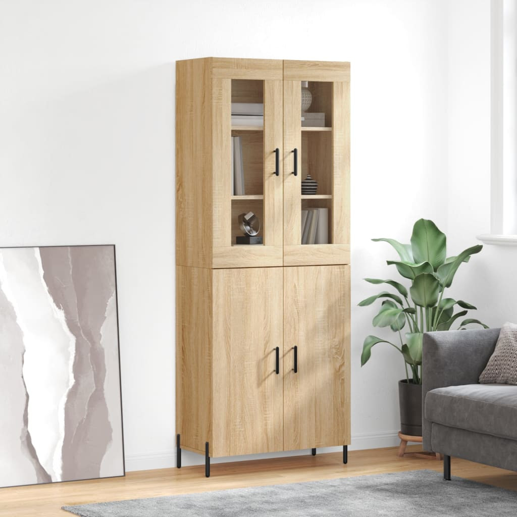 vidaXL Highboard Sonoma-Eiche 69,5x34x180 cm Holzwerkstoff