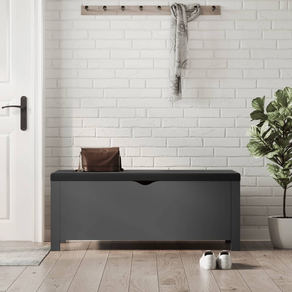 vidaXL Aufbewahrungsbox mit Kissen Grau 105x40x45 cm