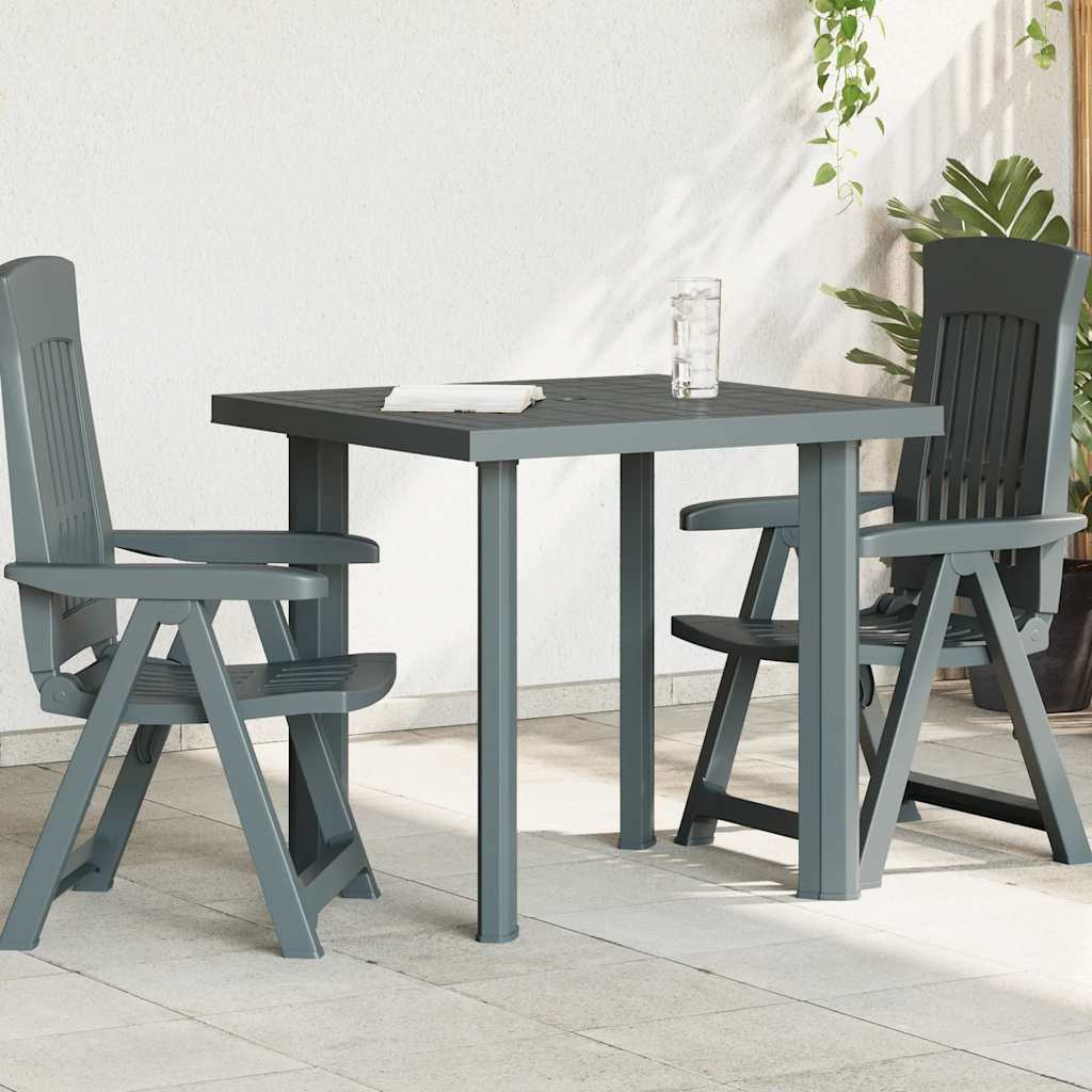 vidaXL Gartentisch Grün 80x75x72 cm Kunststoff