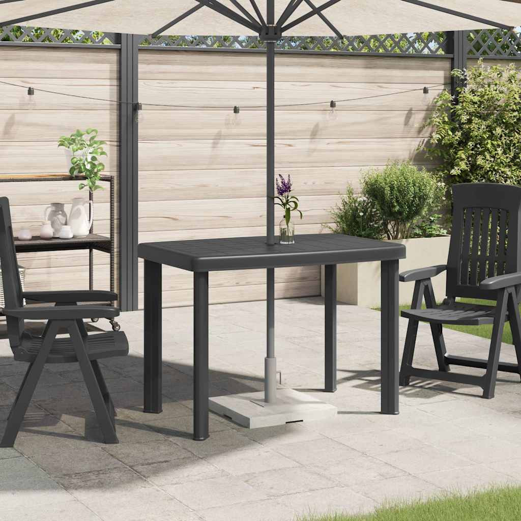 vidaXL Gartentisch Anthrazit 101x68x72 cm Kunststoff
