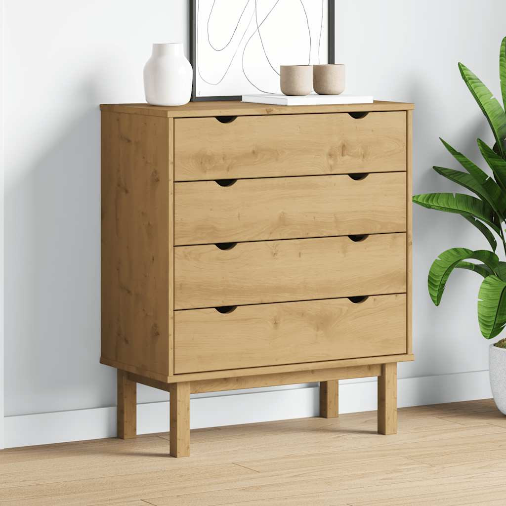 vidaXL Schubladenschrank OTTA 76,5x39,5x90 cm Massivholz