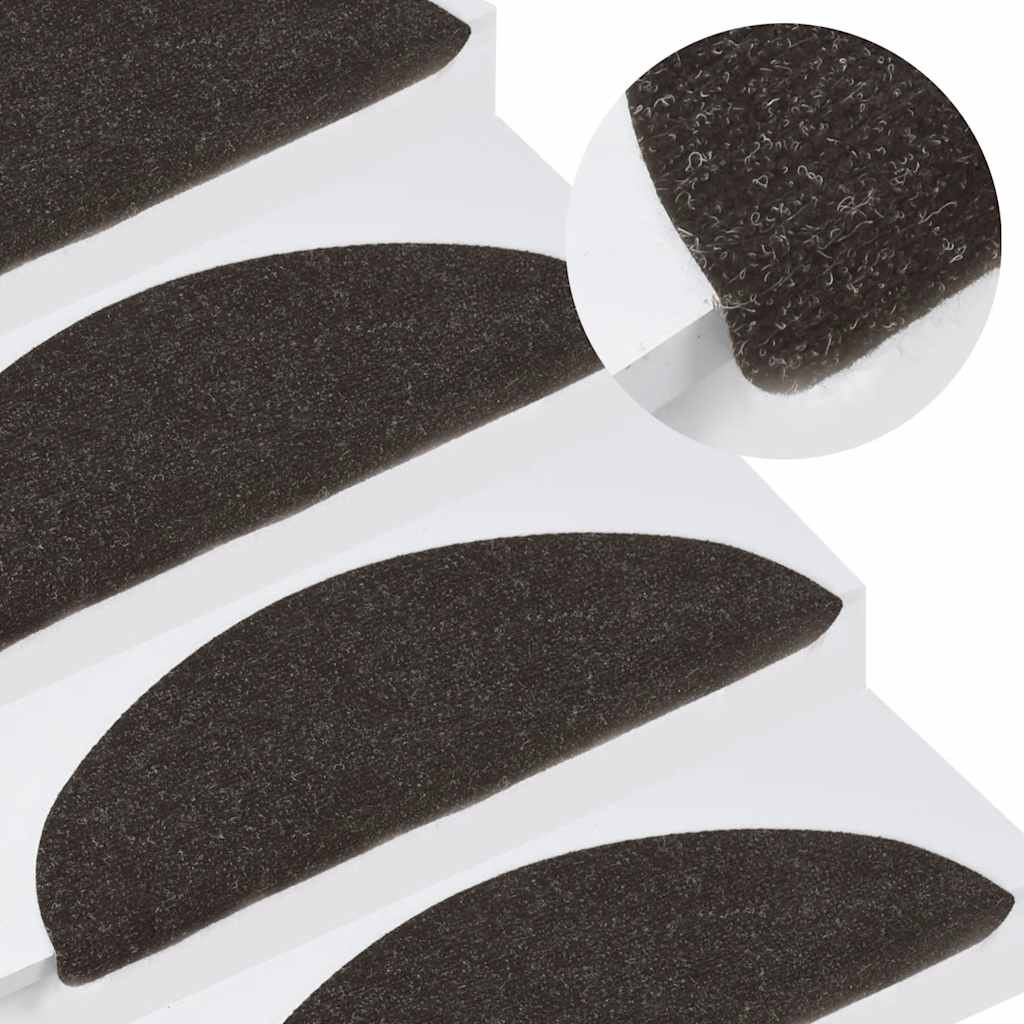vidaXL Stufenmatten Selbstklebend 10 Stk. Schwarz 56x17x3 cm