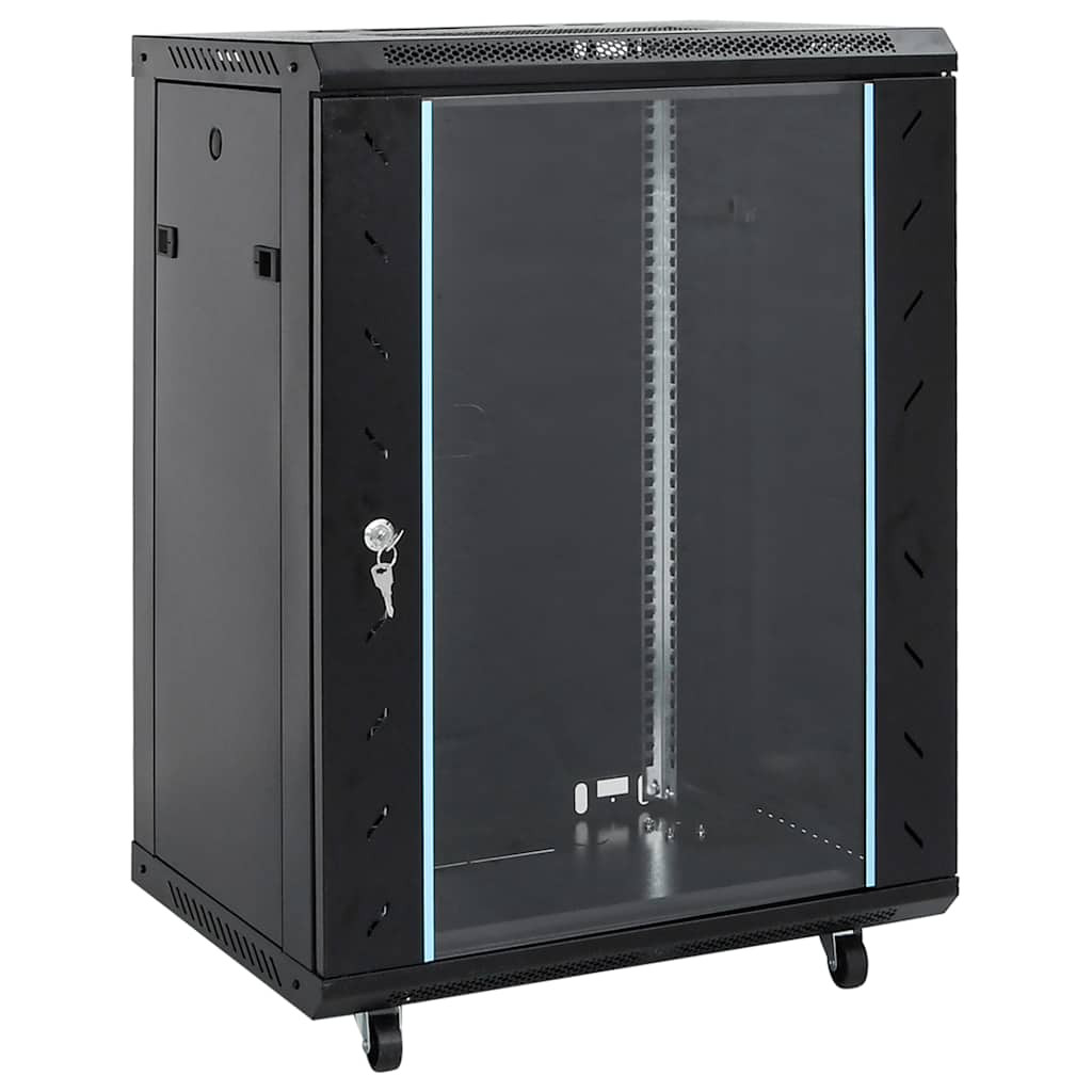 vidaXL 15HE Netzwerkschrank mit Schwenkfüßen 19" IP20 60x45x86 cm