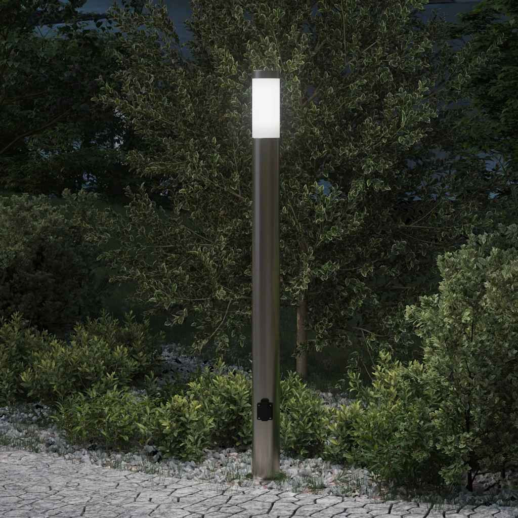 vidaXL Pollerleuchte mit Auslass 110 cm Edelstahl IP44