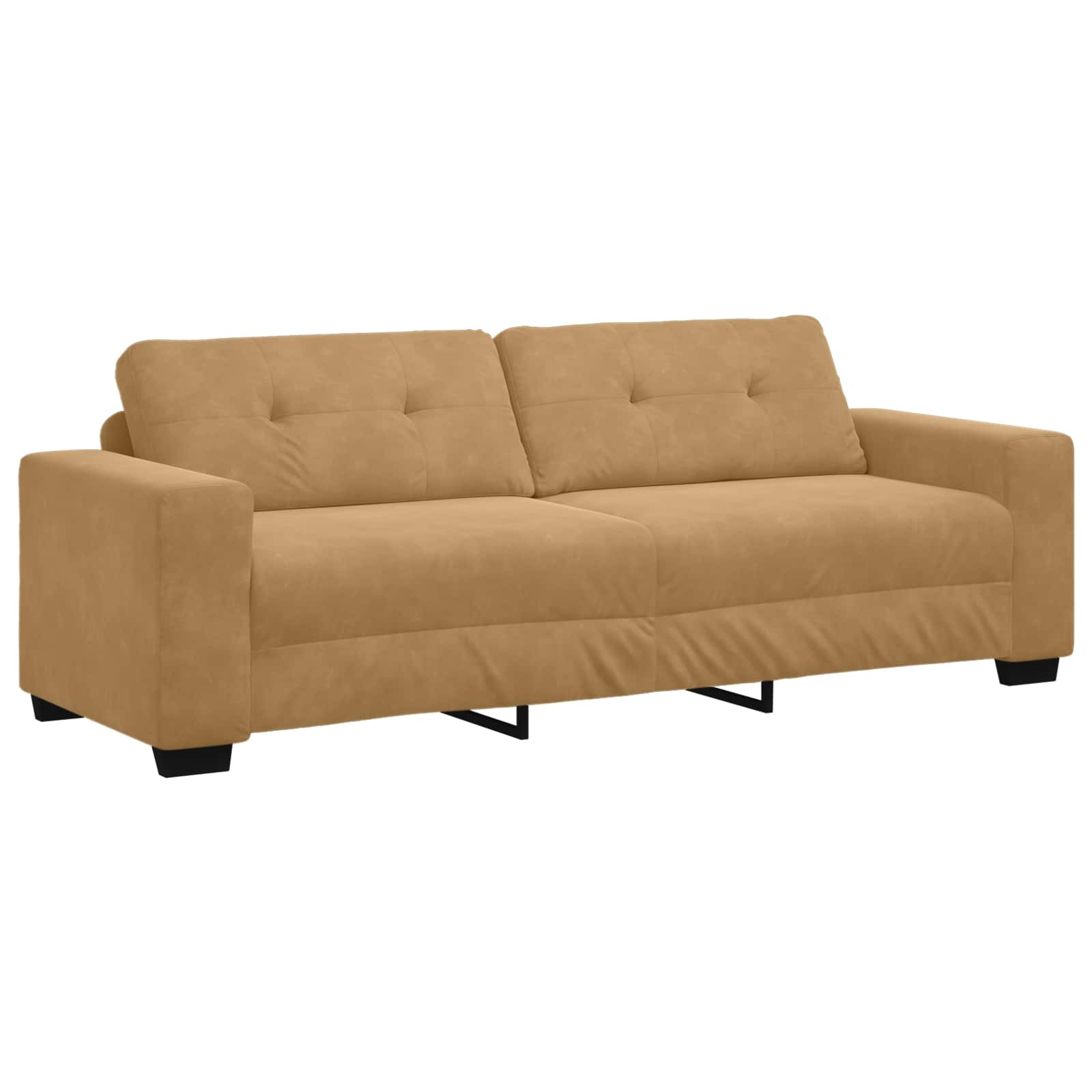 vidaXL 3-Sitzer-Sofa Braun 220 cm Samt