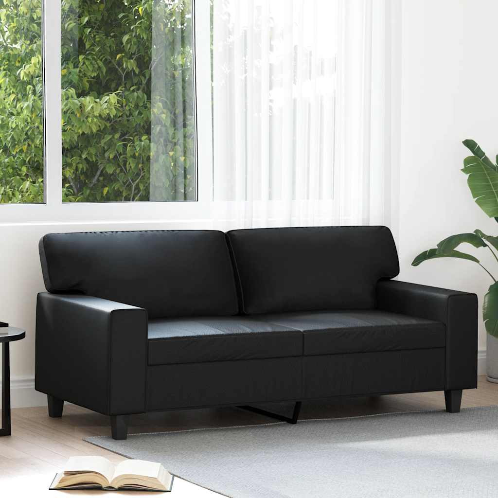 vidaXL 2-Sitzer-Sofa Schwarz 140 cm Kunstleder