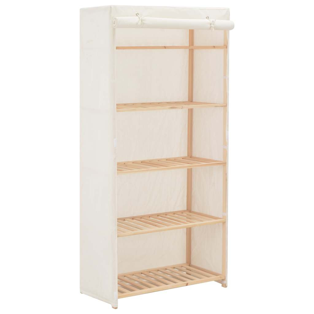 vidaXL Kleiderschrank Weiß 79 x 40 x 170 cm Stoff