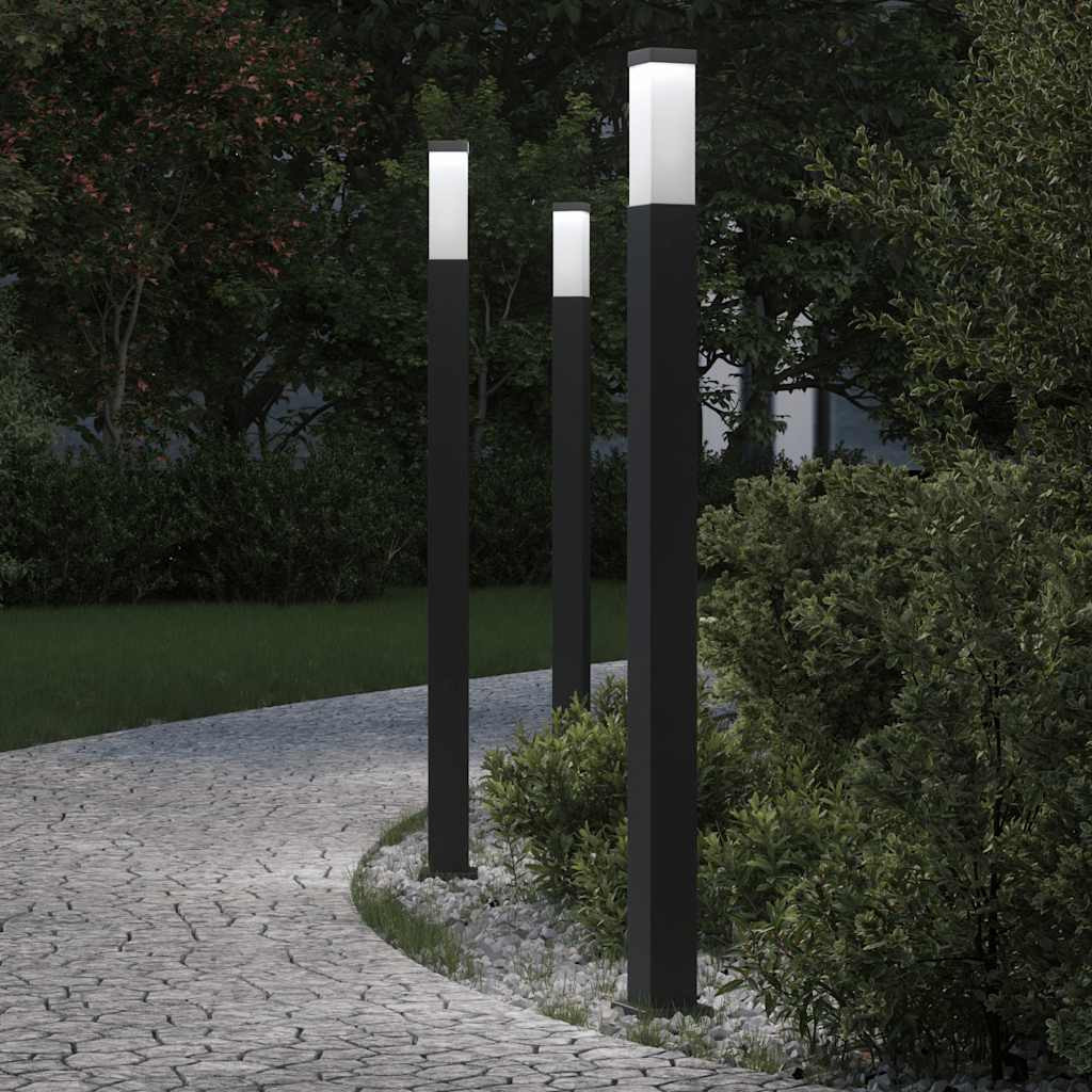 vidaXL Pollerleuchten 3 Stk. 110 cm Schwarz IP44