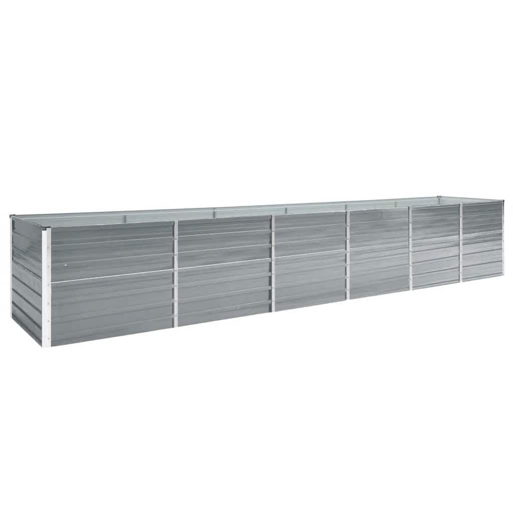 vidaXL Garten-Hochbeet Verzinkter Stahl 480x80x77 cm Grau
