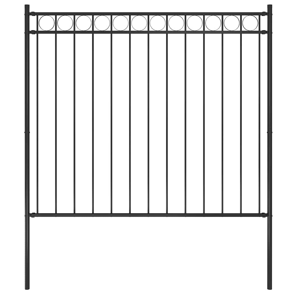 vidaXL Gartenzaun ASSEN Stahl 1,7 x 1,5 m Schwarz