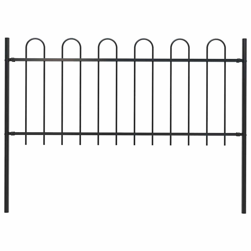 vidaXL Gartenzaun BOXTEL mit Bügelaufsatz Stahl 170 x 100 cm Schwarz