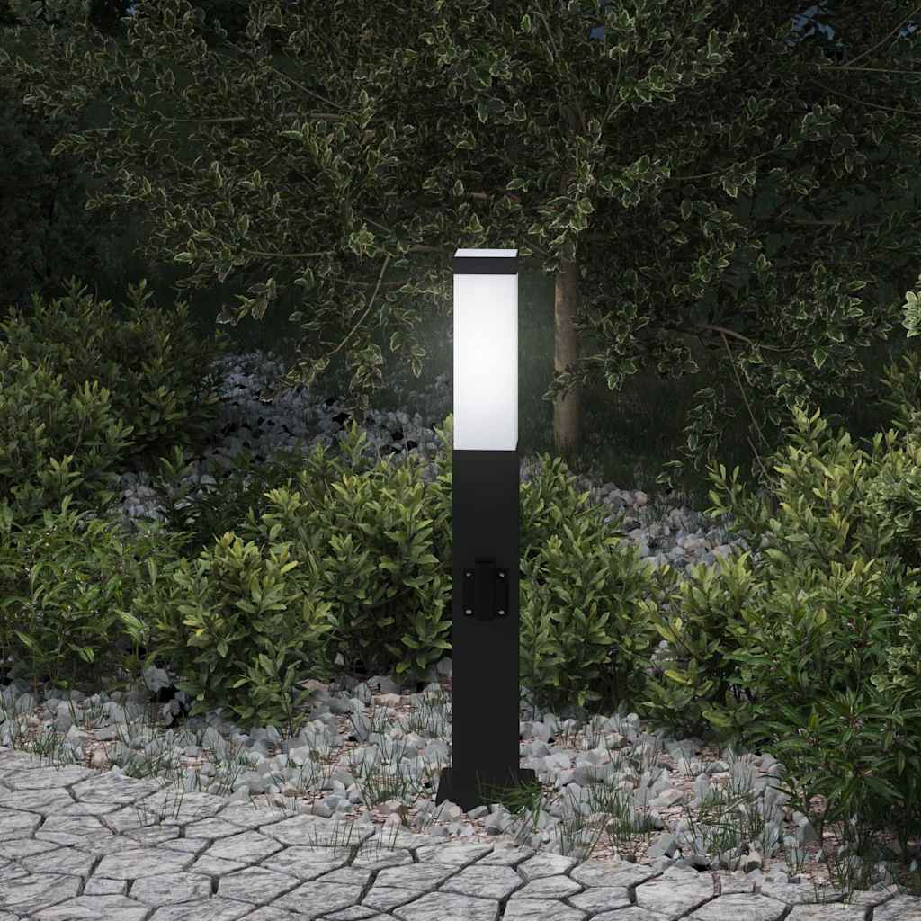 vidaXL Pollerleuchte mit Auslass 50 cm Schwarz IP44