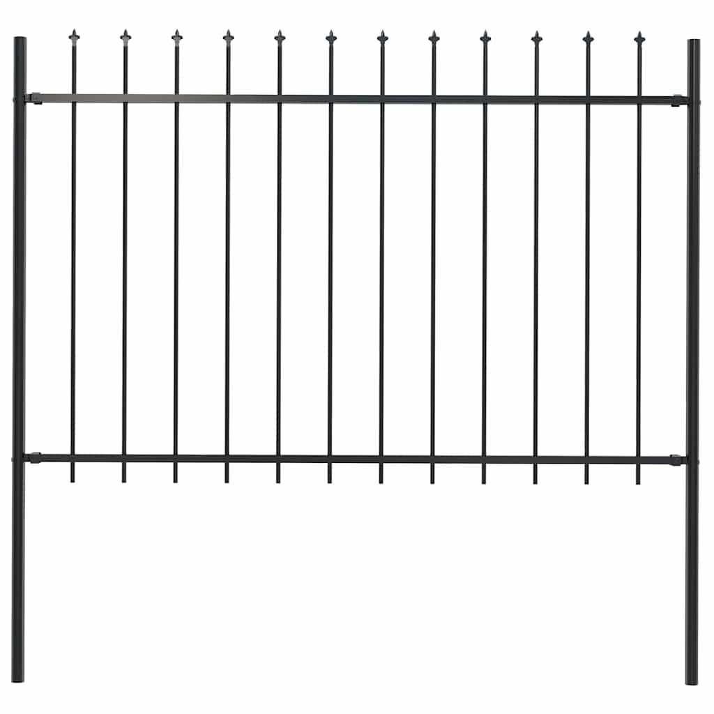 vidaXL Gartenzaun Woerden mit Speerspitze Stahl 170 x 120 cm Schwarz