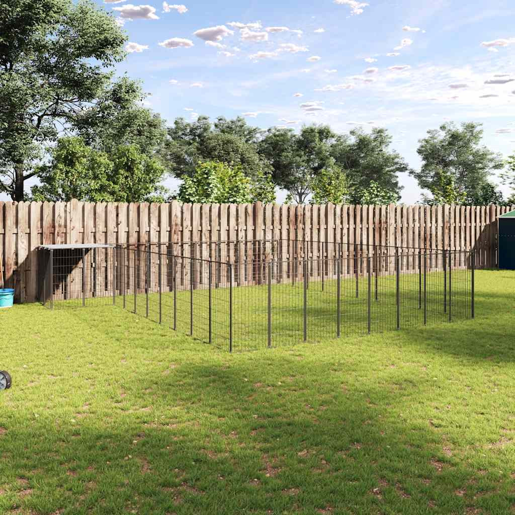vidaXL Hundezwinger Schwarz 25,41 m² Stahl