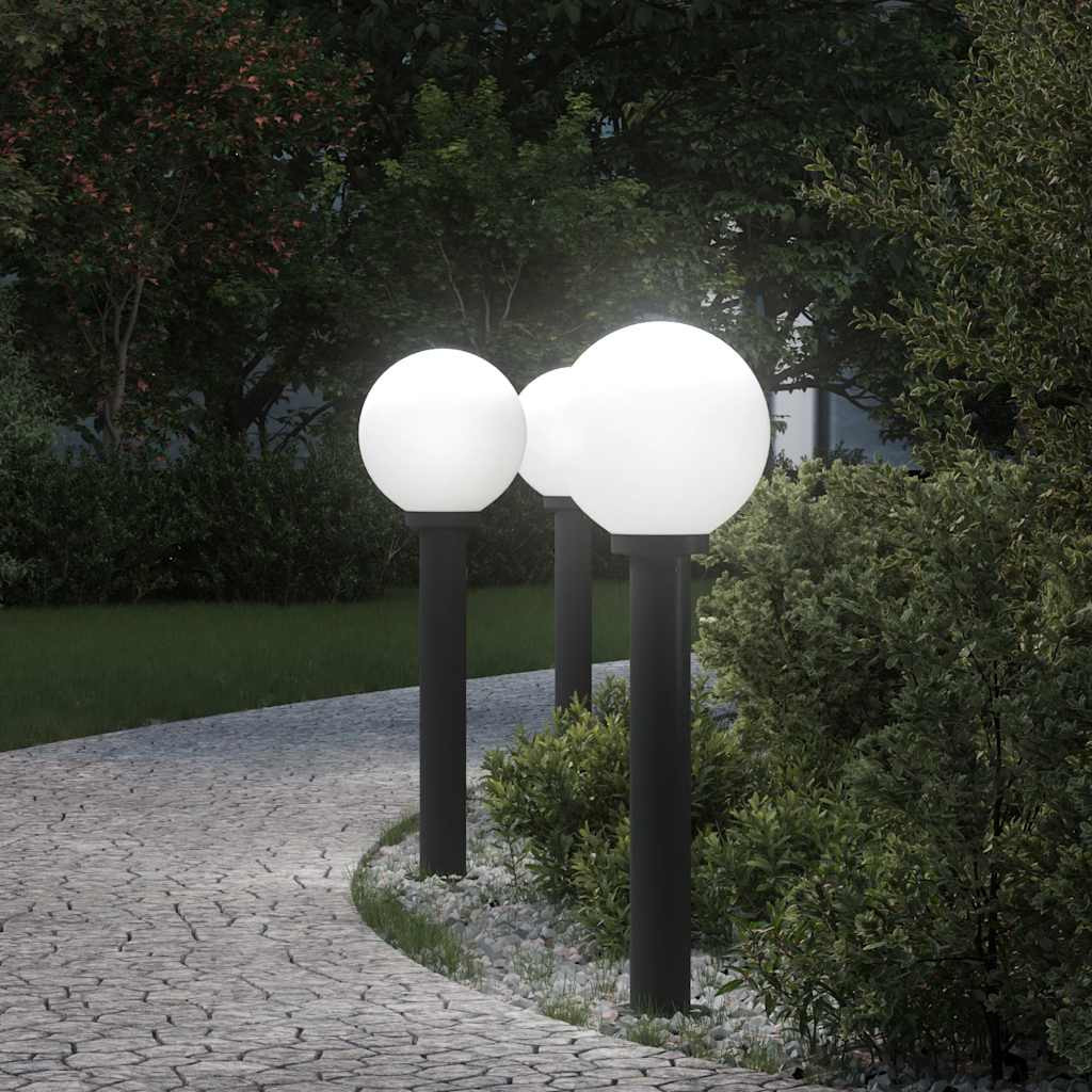vidaXL Pollerleuchten 3 Stück 80 cm Schwarz IP44