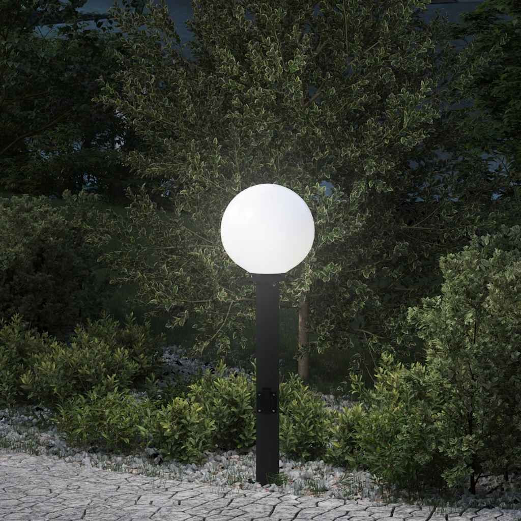 vidaXL Pollerleuchte mit Auslass 80 cm Schwarz IP44