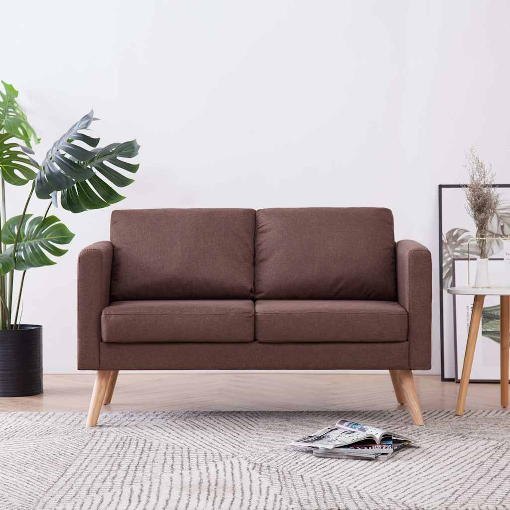 vidaXL 2-Sitzer-Sofa Stoff Braun