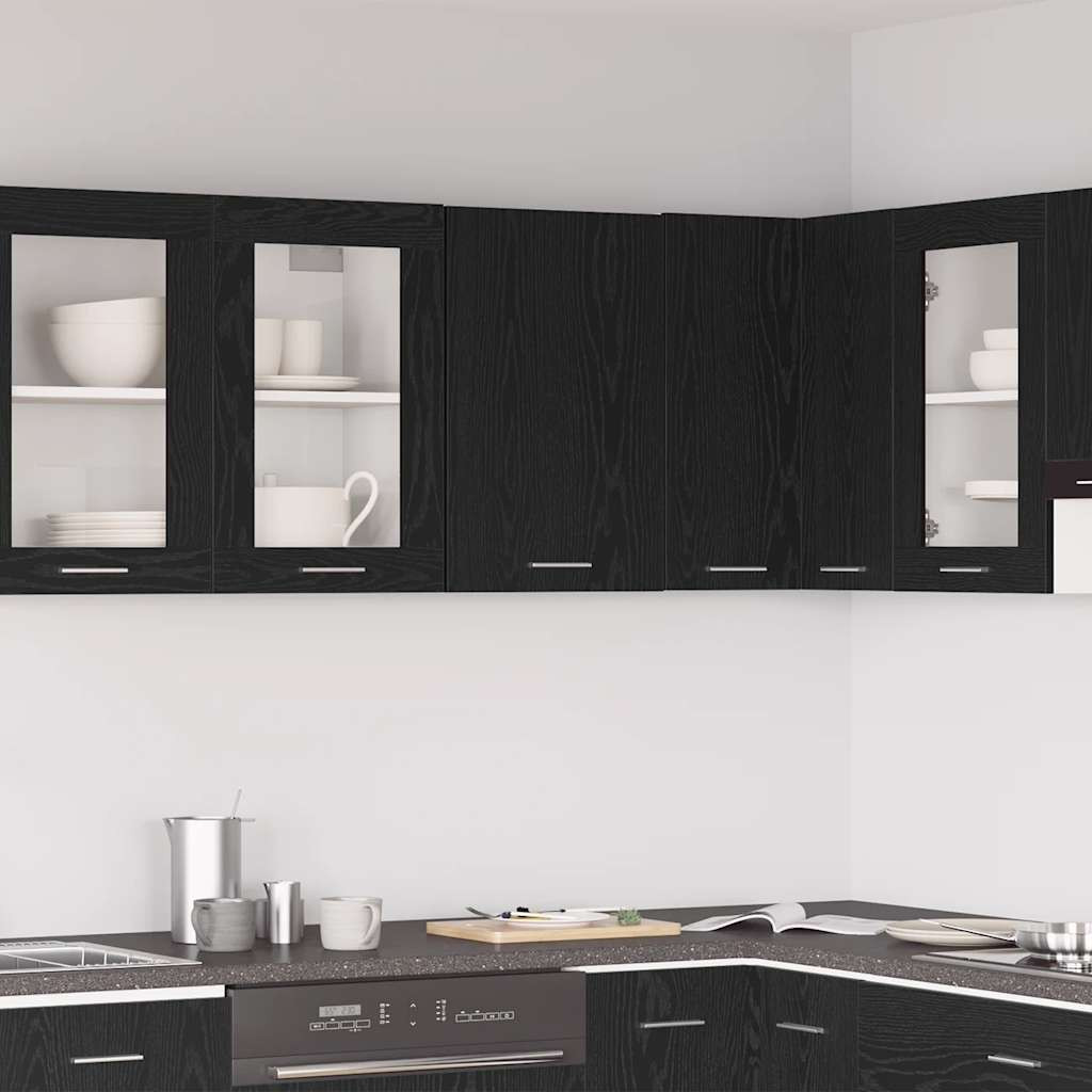 vidaXL Hängeschrank Schwarz Eichen-Optik 40x31x60 cm Holzwerkstoff