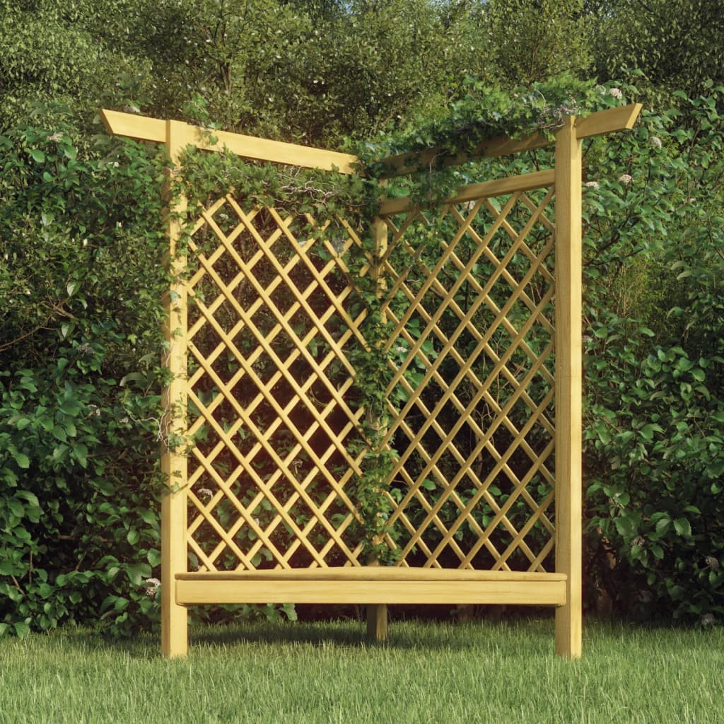 vidaXL Eckpergola mit Bank 166x81x174 cm Kiefernholz Imprägniert