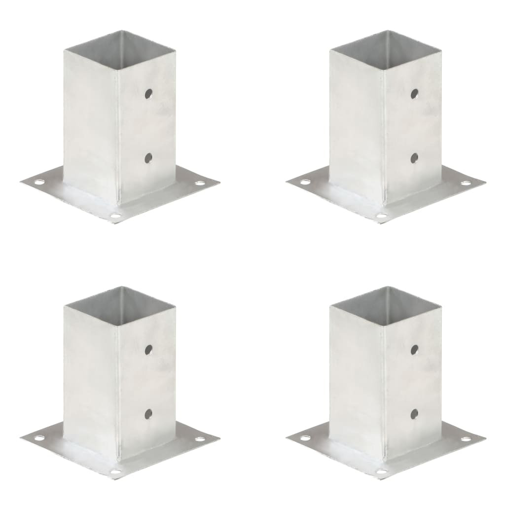 vidaXL Pfostenanker 4 Stk. Verzinktes Metall 81 mm