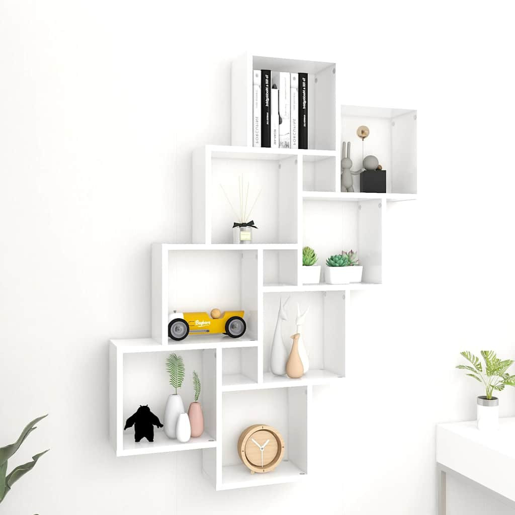 vidaXL Würfelregal Weiß 90x15x119 cm Holzwerkstoff