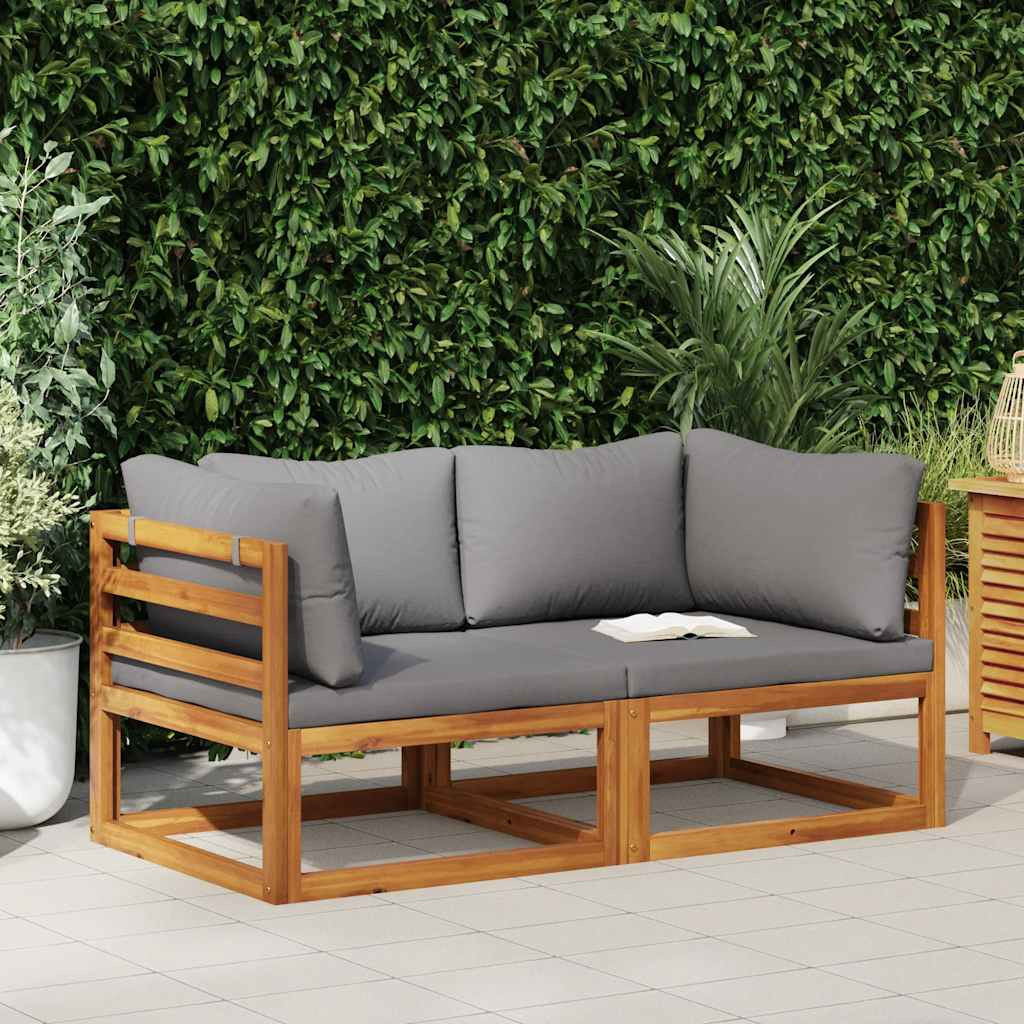 vidaXL Modular-Ecksofas 2 Stk. mit Auflagen Dunkelgrau