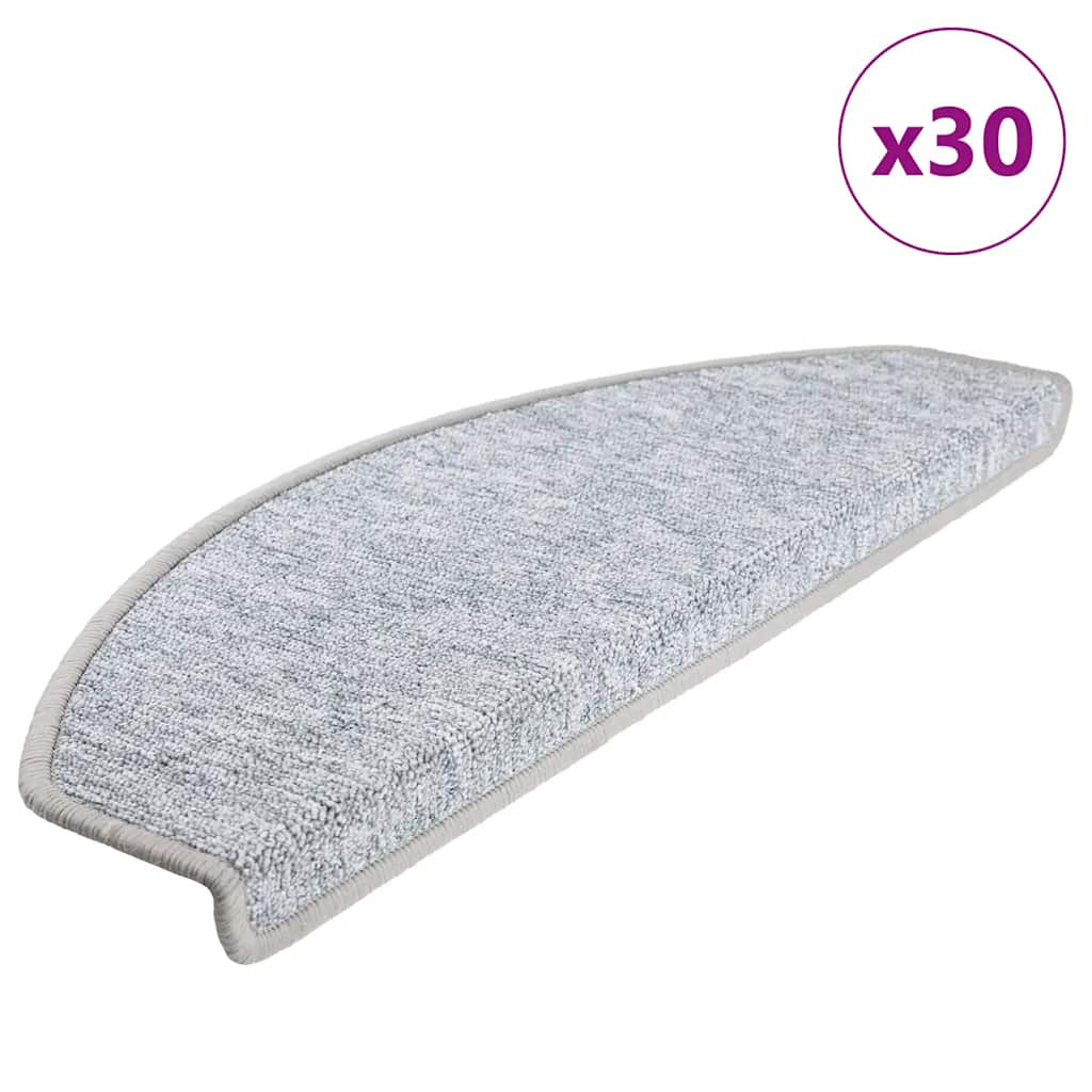 vidaXL Stufenmatten 30 Stk. 65x24x4 cm Hellgrau Halbrund Groß