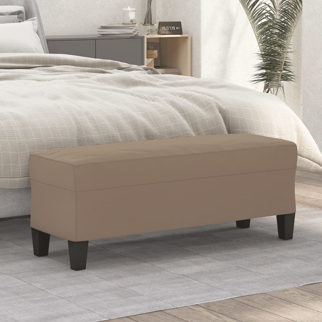 vidaXL Sitzbank Taupe 100x35x41 cm Mikrofasergewebe