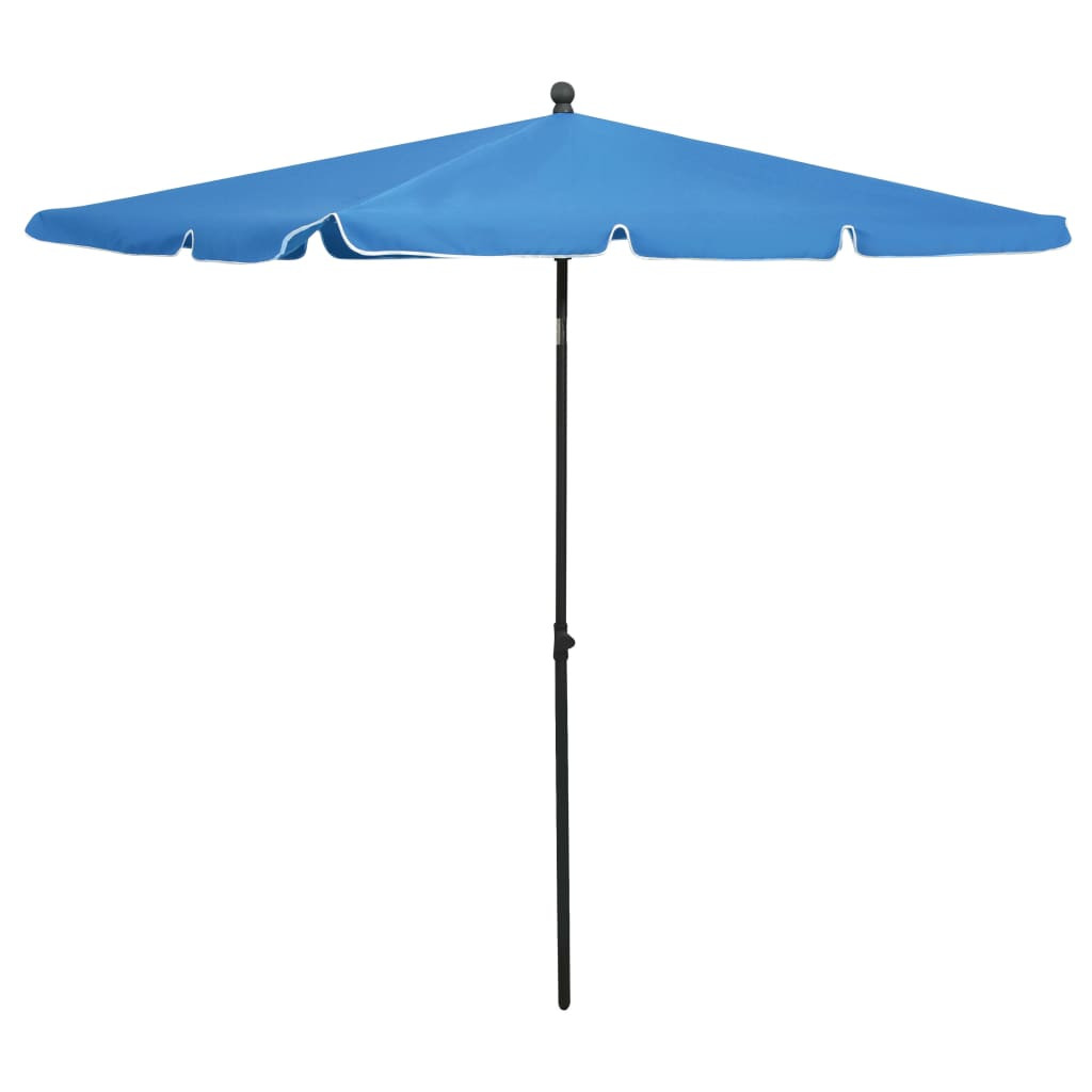 vidaXL Sonnenschirm mit Mast 210x140 cm Azurblau