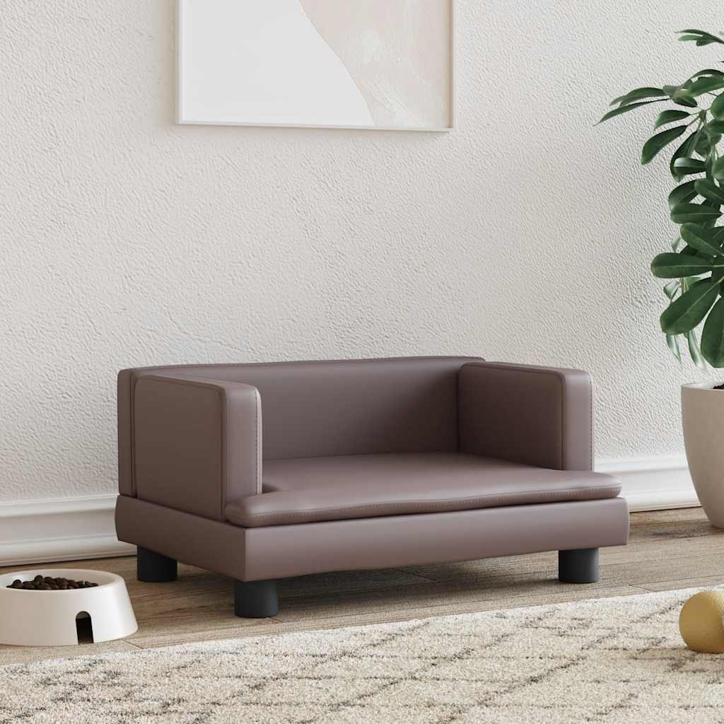 vidaXL Hundebett Braun 60x40x30 cm Kunstleder