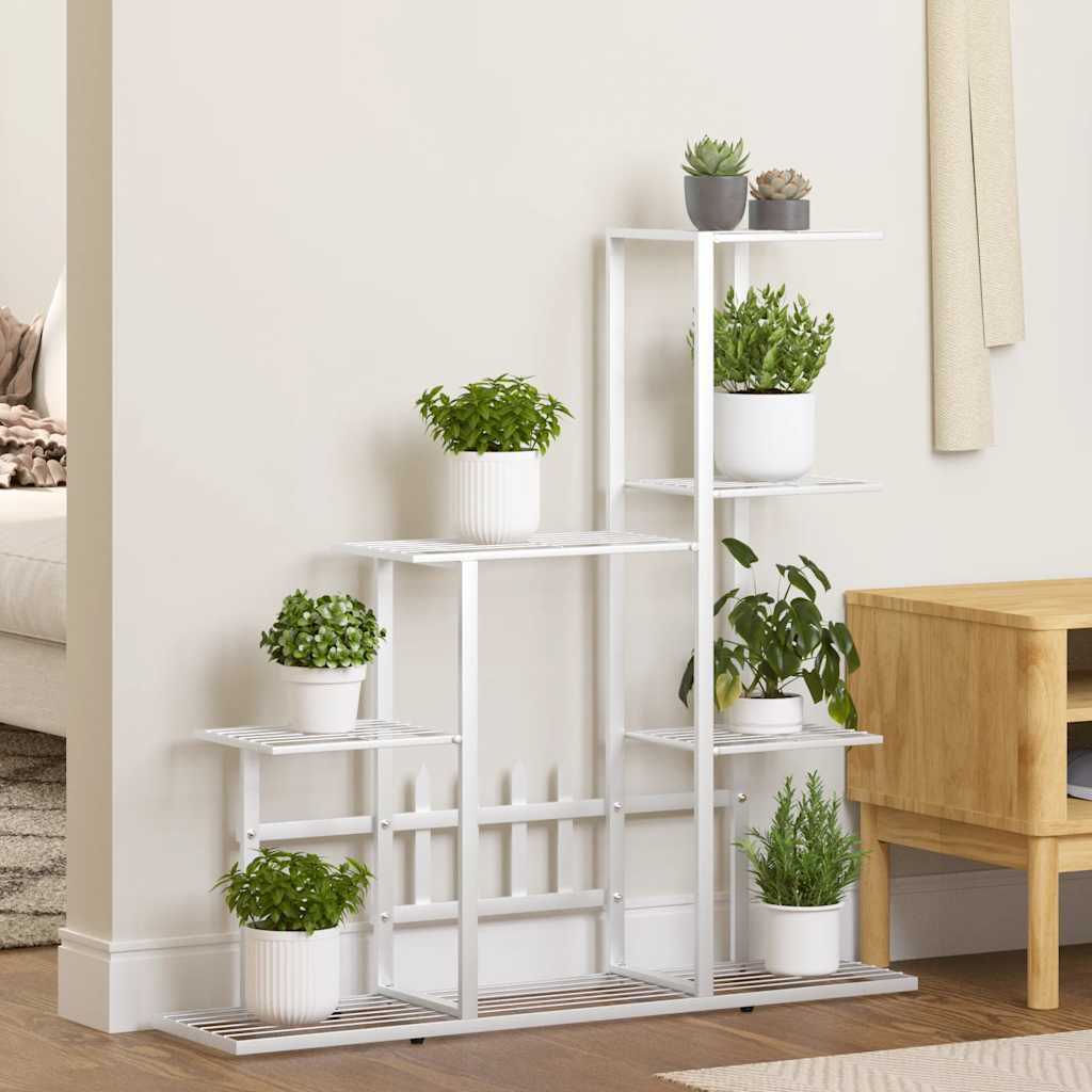 vidaXL Blumenständer 94,5x25x88 cm Weiß Metall