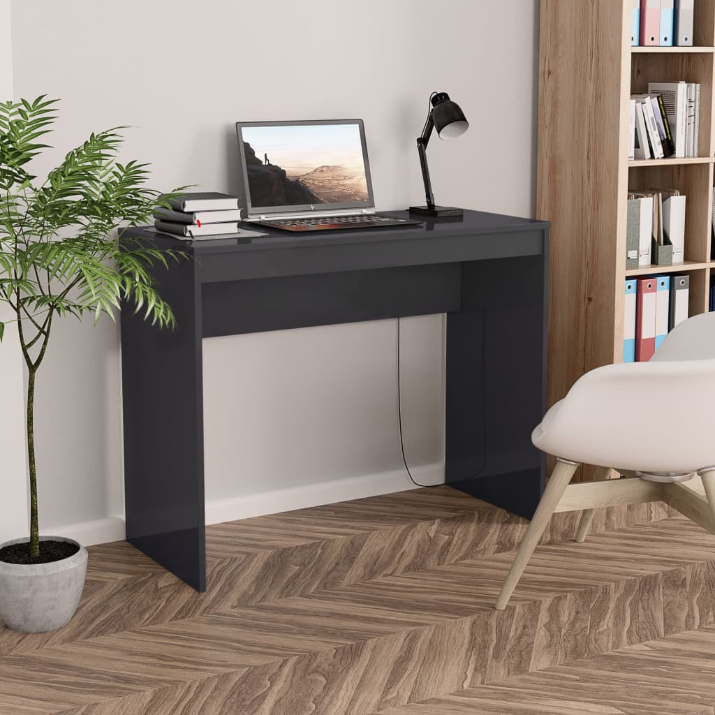 vidaXL Schreibtisch Hochglanz-Grau 90x40x72 cm Holzwerkstoff
