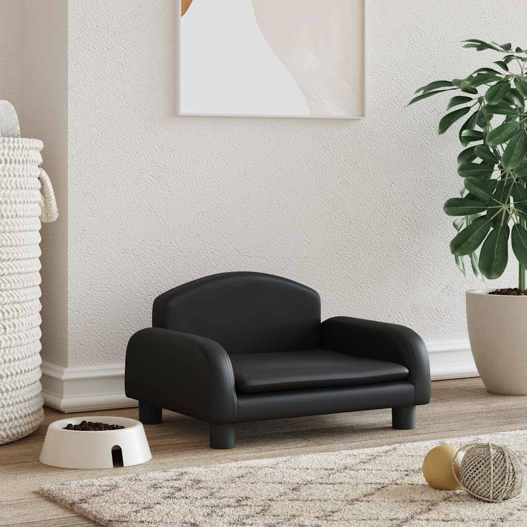 vidaXL Hundebett Schwarz 50x40x30 cm Kunstleder