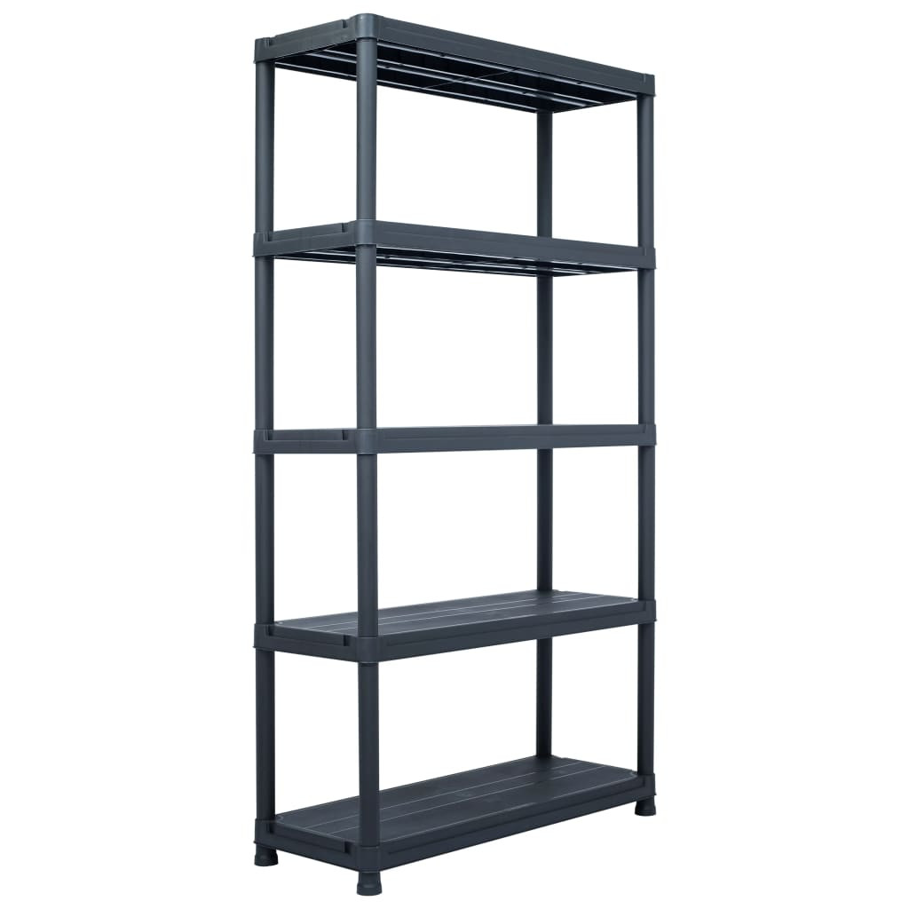 vidaXL Lagerregal Schwarz 250 kg 80 x 40 x 180 cm Kunststoff