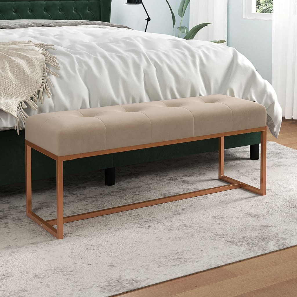 vidaXL Sitzbank Beige 110x36x45 cm Samt