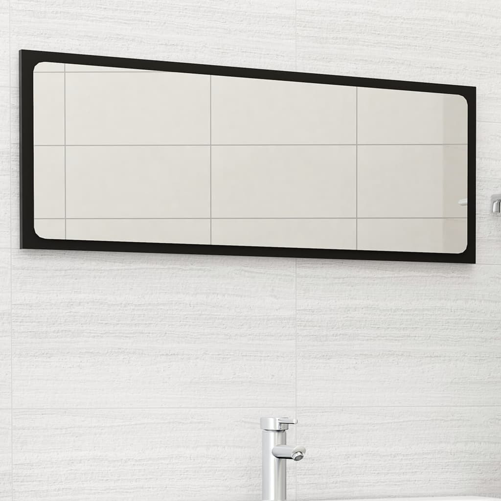 vidaXL Badspiegel Schwarz 100x1,5x37 cm Holzwerkstoff