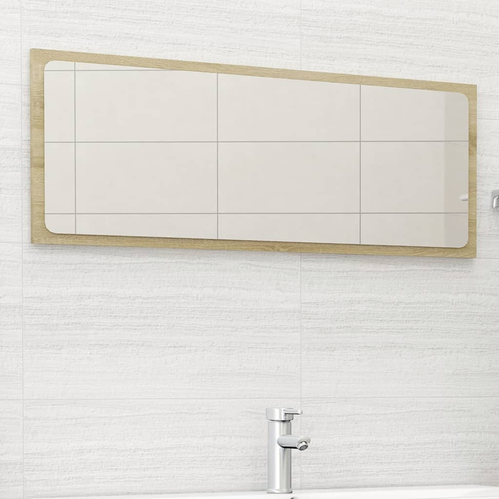 vidaXL Badspiegel Sonoma-Eiche 100x1,5x37 cm Holzwerkstoff