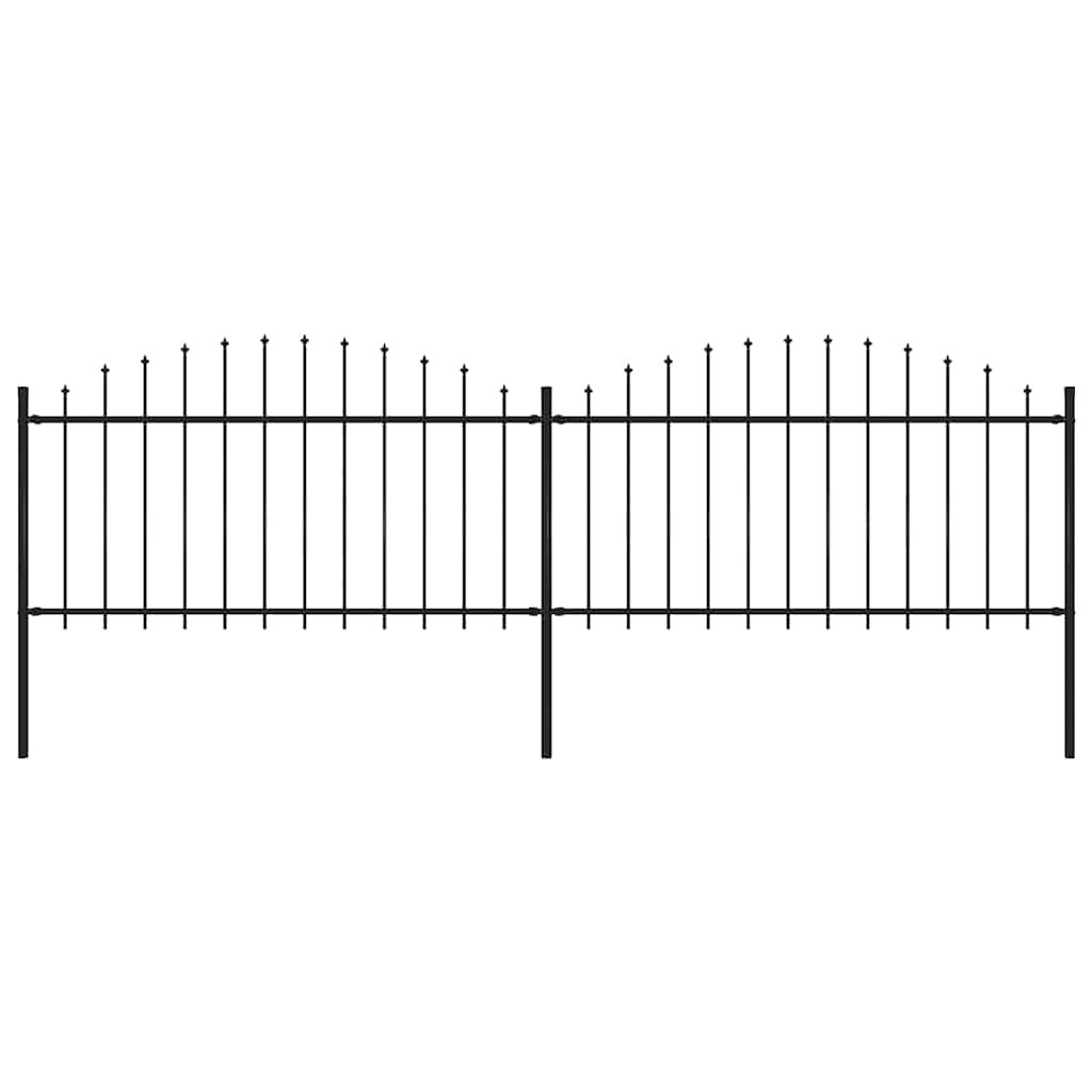 vidaXL Gartenzaun mit Speerspitze Stahl 337 x 150 cm Schwarz