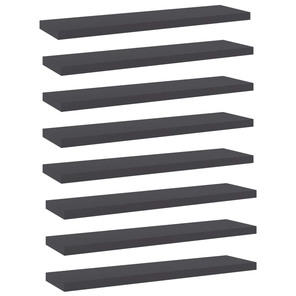 vidaXL Bücherregal-Bretter 8 Stk. Grau 40x10x1,5 cm Holzwerkstoff