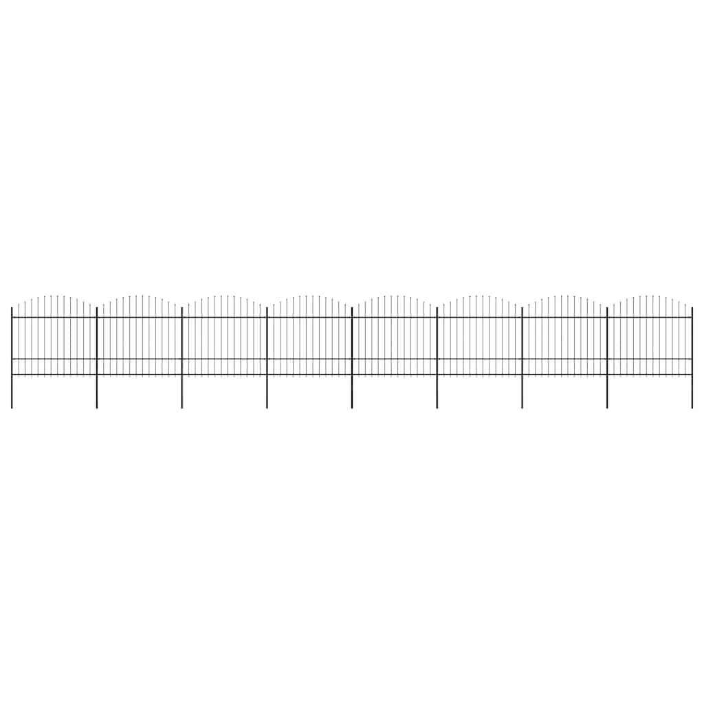 vidaXL Gartenzaun mit Speerspitze Stahl 1339 x 175 cm Schwarz